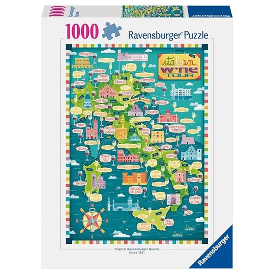 Ravensburger - Puzzle Tour dei vini d'Italia, 1000 Pezzi, Puzzle Adulti