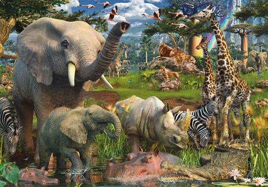 Animali all'abbeverata puzzle - 3