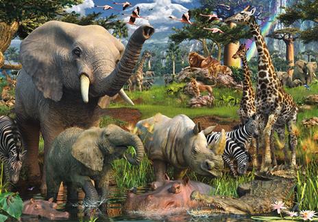 Animali all'abbeverata puzzle - 4