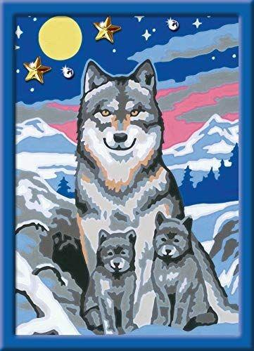 Ravensburger - CreArt Serie E: Lupi al Chiaro di Luna, Kit Dipingere i Numeri, Contiene una Tavola Prestampata, Pennello - 2