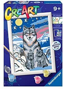 Ravensburger - CreArt Serie E: Lupi al Chiaro di Luna, Kit Dipingere i Numeri, Contiene una Tavola Prestampata, Pennello - 3