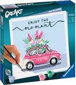 Ravensburger - CreArt Enjoy the Moment, Macchina, Kit Dipingere i Numeri, Contiene Tavola Prestampata 20x20 cm, Pennello