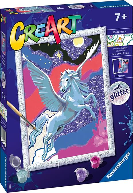 Ravensburger - CreArt Serie D: Pegaso scintillante, Kit per Dipingere con i Numeri, - 2
