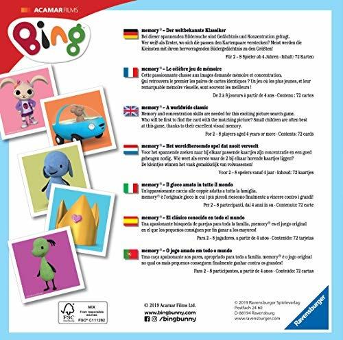 Ravensburger - Memory Versione Bing, 72 Tessere, Gioco Da Tavolo, 4+ Anni - 3