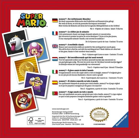 Ravensburger - Memory® Super Mario, 64 Tessere, Gioco Da Tavolo, 3+ Anni - 2