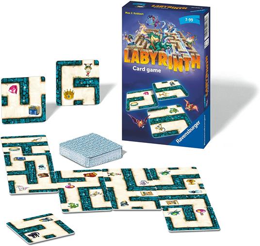 Ravensburger - Labyrinth Card Game, Gioco di Carte Tascabile, 2-4 Giocatori, 7+ Anni - 4