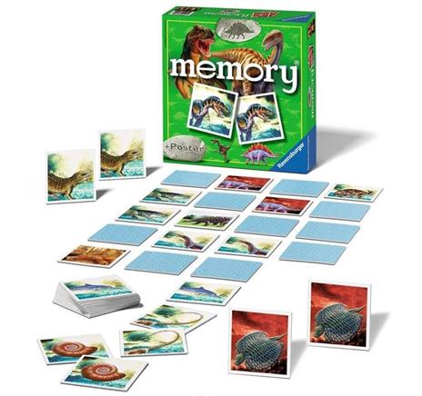 Ravensburger - Memory Dinosauri, 72 Tessere, Gioco Da Tavolo, 4+ Anni - 2