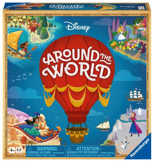Ravensburger  Disney Around The World, Gioco Da Tavolo, Da 2 A 4 Giocatori, 4+ Anni