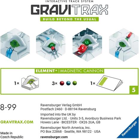Ravensburger Gravitrax Magnetic Cannon, Gioco Innovativo Ed Educativo Stem, 8+ Anni, Accessorio - 3