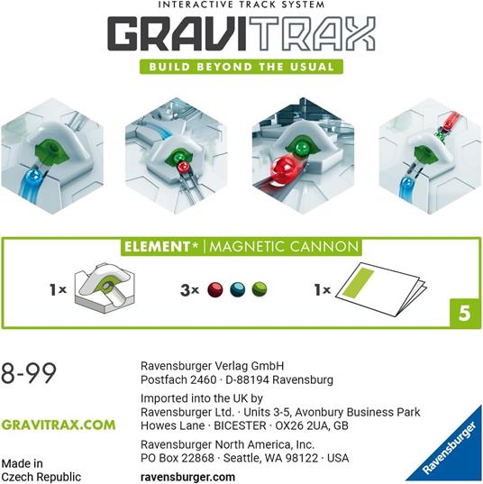 Ravensburger Gravitrax Magnetic Cannon, Gioco Innovativo Ed Educativo Stem, 8+ Anni, Accessorio - 3