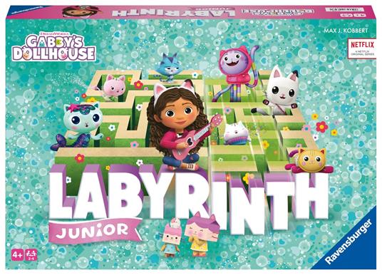 Ravensburger  Labirinto Junior Gabby's Dollhouse, Gioco Da Tavolo, Da 2 a 4 Giocatori, 4+ Anni
