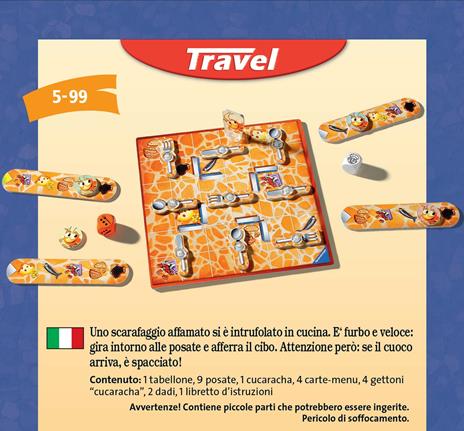 Ravensburger - La Cucaracha Travel Edition, Gioco da Tavolo Tascabile, 2-4 Giocatori, 5+ Anni - 37