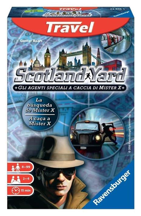 Ravensburger - Scotland Yard Travel Edition, Gioco da Tavolo Tascabile, 2-4 Giocatori, 8+ Anni - 10