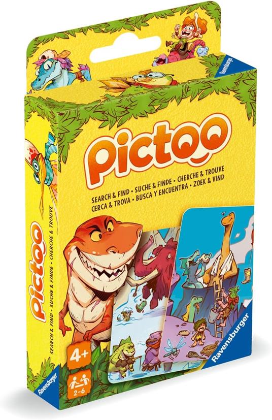Ravensburger - Pictoo Dino, Gioco di Carte 4 Anni in su, Gioco di Famiglia, da 2 a 6 Giocatori, Edizione Italiana - 3