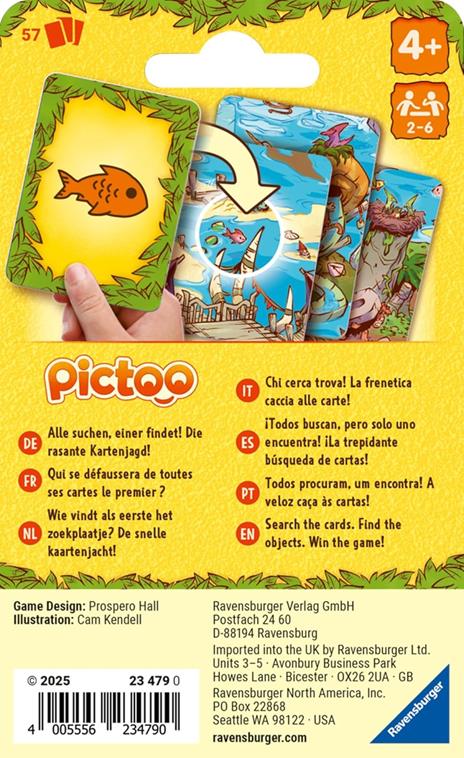 Ravensburger - Pictoo Dino, Gioco di Carte 4 Anni in su, Gioco di Famiglia, da 2 a 6 Giocatori, Edizione Italiana - 5