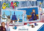 Ravensburer - CreArt Serie Junior, Frozen II, Kit dipingere con i Numeri, contiene 2 tavole prestampate, Pennello, Colori