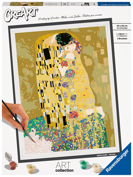 Ravensburger - CreArt ART COLLECTION Klimt: Il bacio, Kit per Dipingere con i Numeri
