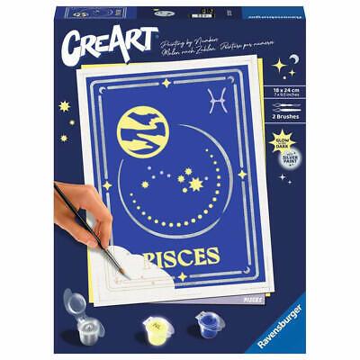 Ravensburger - CreArt Serie Trend D Zodiaco: Segno dei Pesci, Kit per Dipingere con i Numeri