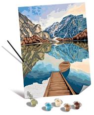 Ravensburger - CreArt Premium B Canvas, Lago di Montagna, Dipingere con i Numeri, Kit Pittura, 14+ Anni, 30x40 cm