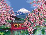 Ravensburger - CreArt Premium B Canvas, Ciliegi in Fiore, Dipingere con i Numeri, Kit Pittura, 14+ Anni, 30x40 cm