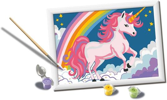Ravensburger - CreArt Serie D: Unicorno Rosa Neon, Dipingere con i Numeri, Kit Pittura Bambini, Cornice Inclusa - 2
