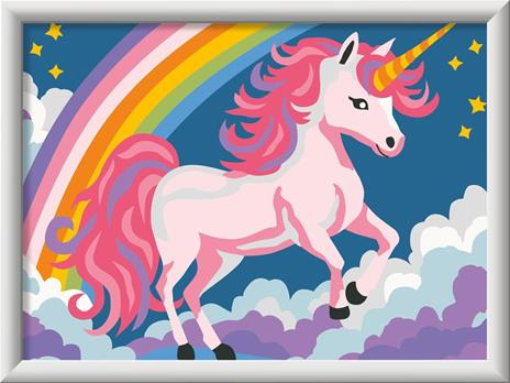 Ravensburger - CreArt Serie D: Unicorno Rosa Neon, Dipingere con i Numeri, Kit Pittura Bambini, Cornice Inclusa - 3