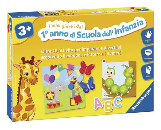 Ravensburger - I Miei Giochi del Primo Anno di Scuola dell'Infanzia, 10 Schede con Attività Creative, Gioco educativo