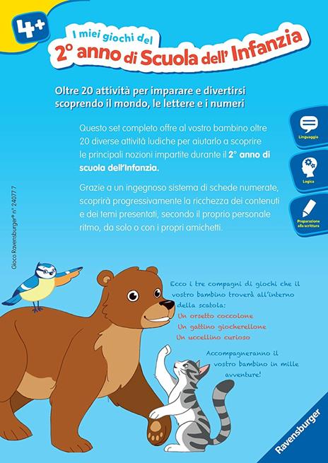 Ravensburger - I Miei Giochi del Secondo Anno di Scuola dell'Infanzia, 10 Schede con Attività Creative, Gioco educativo - 7