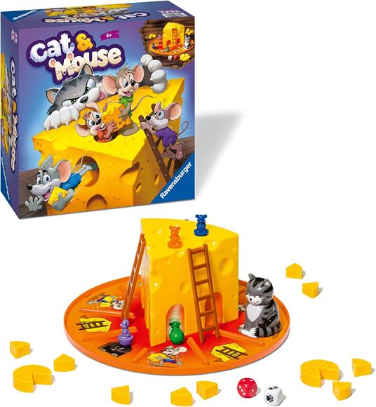 Ravensburger - Cat&Mouse, Gioco da Tavolo per Tutta la Famiglia, 2-4 Giocatori, 4+ Anni, Edizione in Italiano - 3