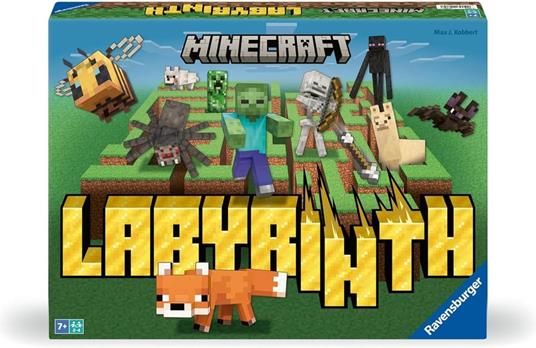 Ravensburger - Labirinto Minecraft, Gioco da Tavolo per Tutta la Famiglia, 2-4 Giocatori, 7+ Anni, Edizione in Italiano