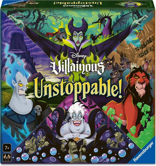 Ravensburger 24694 - Disney Villainous Unstoppable! Un gioco per famiglie Disney Villainous per 2 -4 giocatori, dai 7 anni