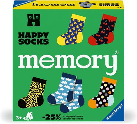 Ravensburger - Memory® Happy Socks, Gioco Da Tavolo, 3 Anni o più, 64 carte, 2 a 8 giocatori, Versione italiana - 2