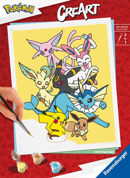 Ravensburger - CreArt Serie Trend C - Pokémon Leggendari, Kit per Dipingere, Contiene Tavola Prestampata 24x30 cm, 12+ Anni