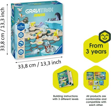 GraviTrax Ravensburger 27060, set di biglie per bambini L Ice 27060, giochi educativi e di costruzione dai 3 anni in su - 6