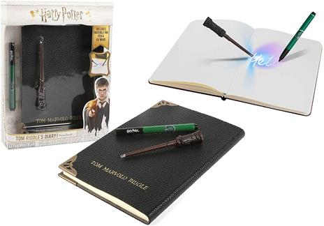 Dickie Toys Tom Riddle's - Taccuino magico, motivo: bacchetta magica, formato DIN A5, colore: Nero - 4