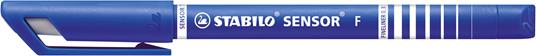 Fineliner con punta ammortizzata - STABILO SENSOR F - Tratto Fine (0,3 mm) - Astuccio da 4 - Nero/Blu/Rosso/Verde - 6