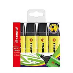 Cartoleria Evidenziatore - STABILO BOSS ORIGINAL - Astuccio da 4 - Giallo STABILO