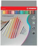 Matita colorata acquarellabile - STABILOaquacolor - Astuccio da 24 Grey Design - Colori assortiti