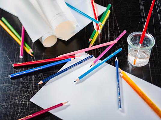 Matita colorata acquarellabile - STABILOaquacolor - Scatola in Metallo da 12 - Colori assortiti - 6