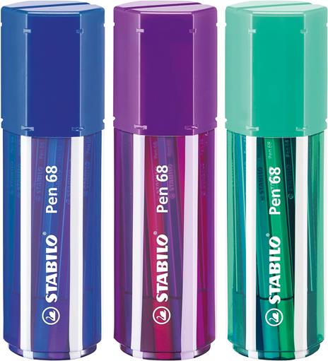 Pennarello Premium - STABILO Pen 68 Big Pen Box - Astuccio da 20 - Colori assortiti - 2