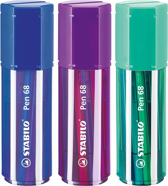 Pennarello Premium - STABILO Pen 68 Big Pen Box - Astuccio da 20 - Colori assortiti - 2