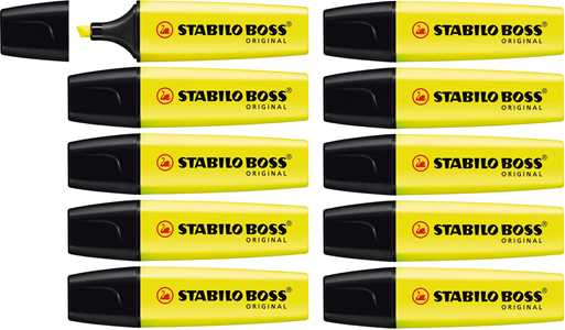 Cartoleria Evidenziatore - STABILO BOSS ORIGINAL - Confezione da 10 - Giallo STABILO