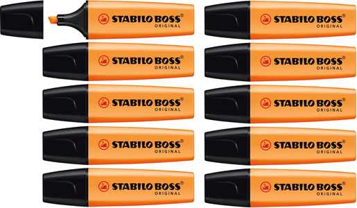 Cartoleria Evidenziatore - STABILO BOSS ORIGINAL - Confezione da 10 - Arancione STABILO