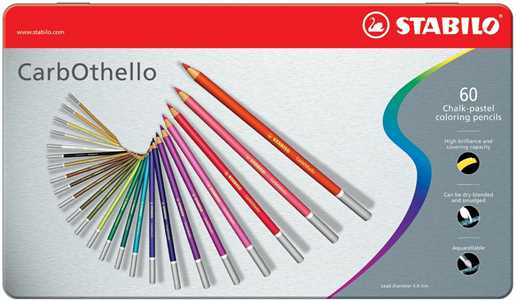 Cartoleria Matita colorata Premium - STABILO CarbOthello - Scatola in Metallo da 60 - Colori assortiti STABILO