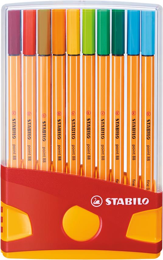 Fineliner - STABILO point 88 - Colorparade in Rosso - Astuccio da 20 - Colori assortiti