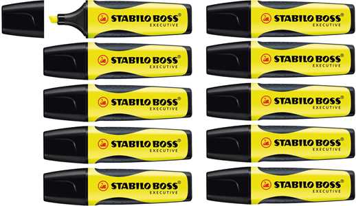 Cartoleria Evidenziatore STABILO BOSS Executive Giallo. Confezione 10 pezzi STABILO