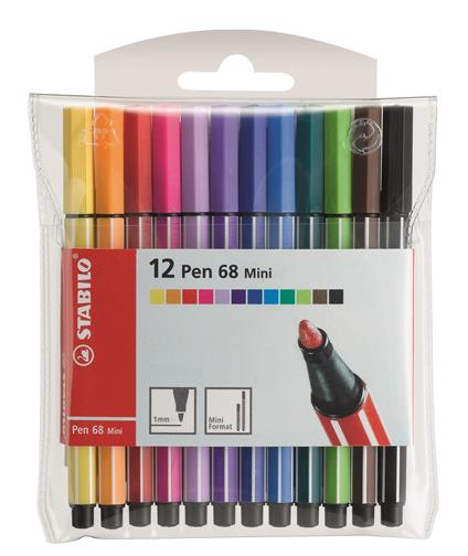 Pennarello Premium - STABILO Pen 68 Mini - Astuccio da 12 - Colori assortiti