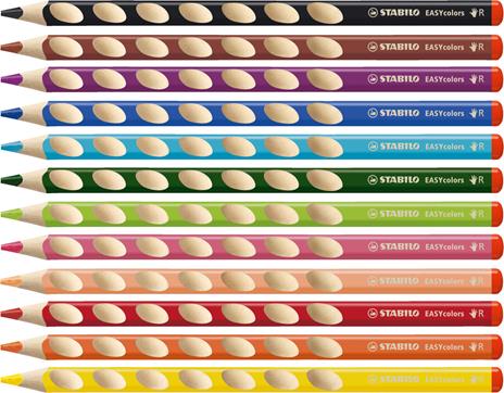 Matita colorata Ergonomica - STABILO EASYcolors - per Destrimani - Astuccio da 12 - Colori assortiti - 2