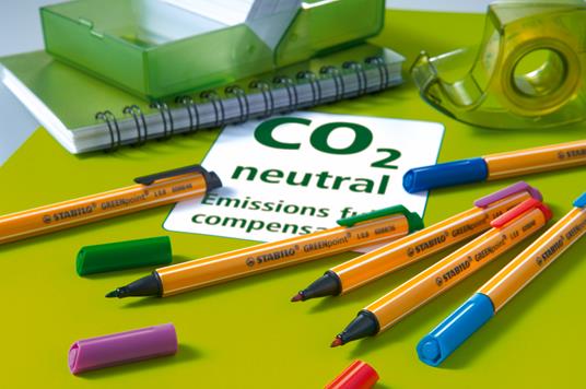 Penna Ecosostenibile con punta in fibra - STABILO GREENpoint - CO2 neutral - Astuccio da 6 - Colori assortiti - 3