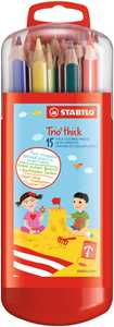 Cartoleria Matita colorata triangolare - STABILO Trio thick - Zebrui Astuccio da 15 - Colori assortiti STABILO